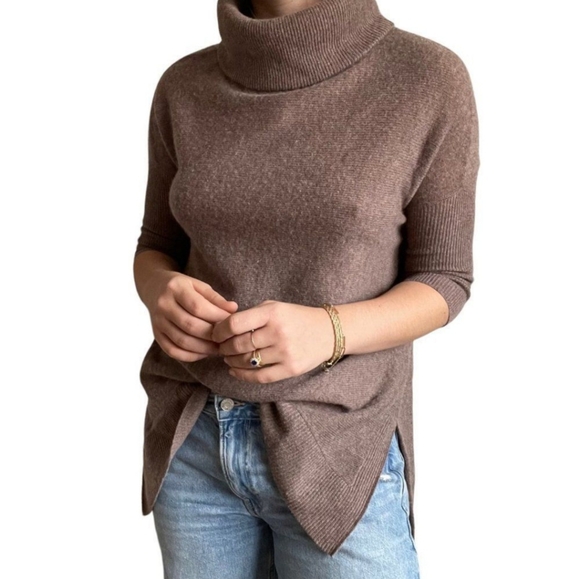 ANTONIO MELANI Cashmere Sienna Brown Cowl Neck Sweater - Picture 2 of 12